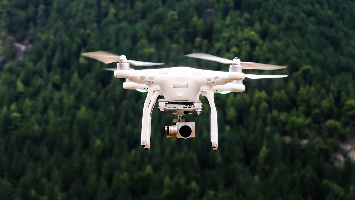 Commercial drone in flight for aerial operations