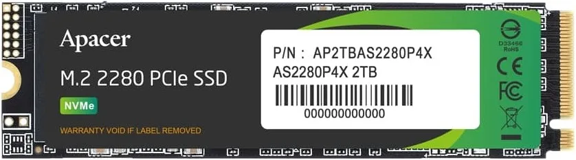 Apacer  AS2280P4X M.2 PCIe Gen3 x 4 1TB SSD