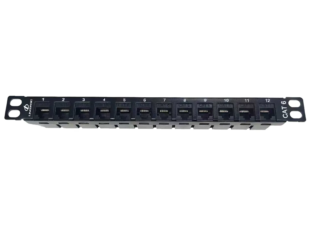 Linkbasic 12 Port Cat6 10-inch Patch Panel for Mini Rack