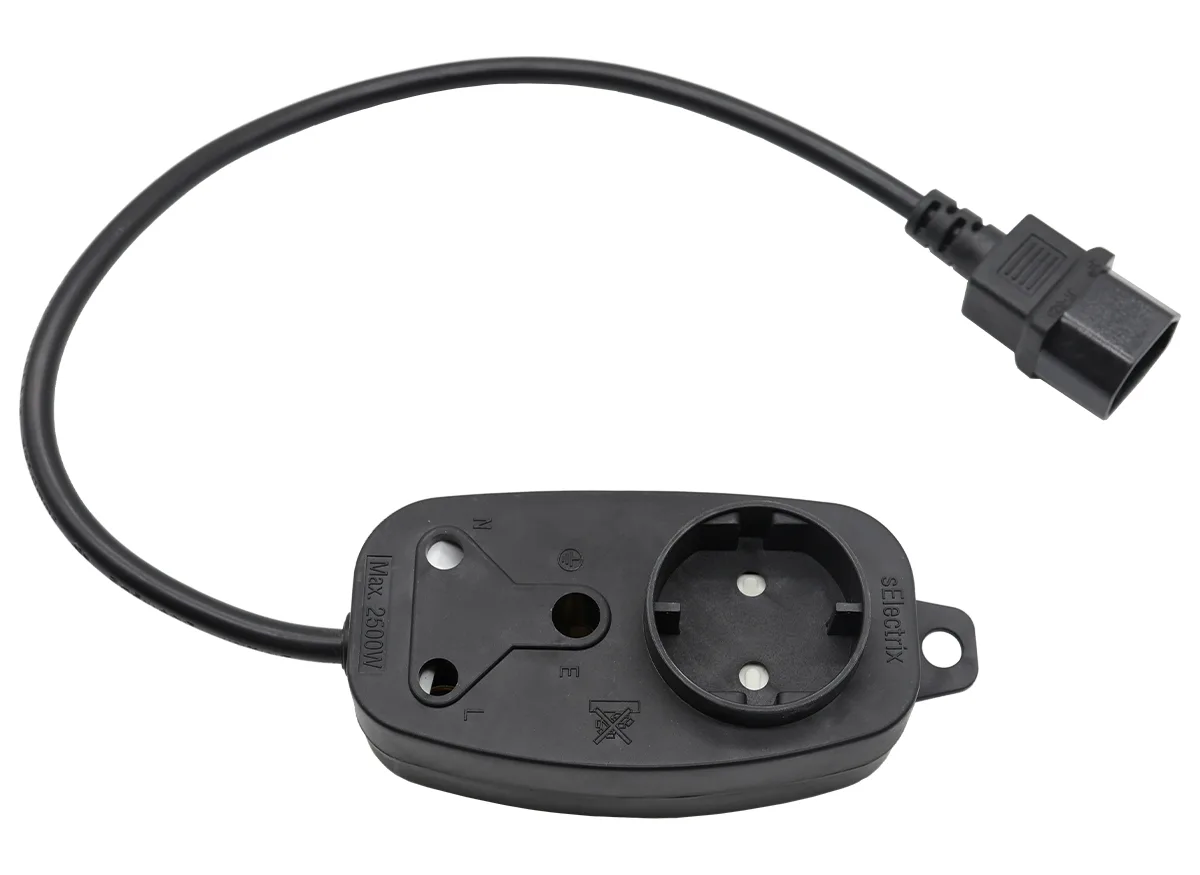 Locally Sourced Multi Plug 1x16A 1x5A 0.5m IEC Cord Black