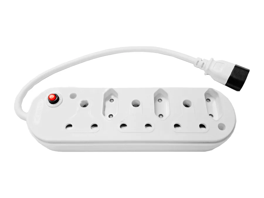 Multi Plug 3x16A 3x5A 0.5m IEC Cord White