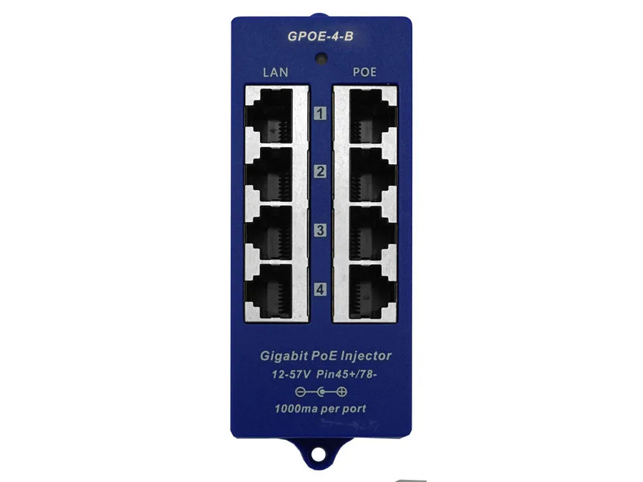 Scoop 4 Port Gigabit Passive PoE Injector