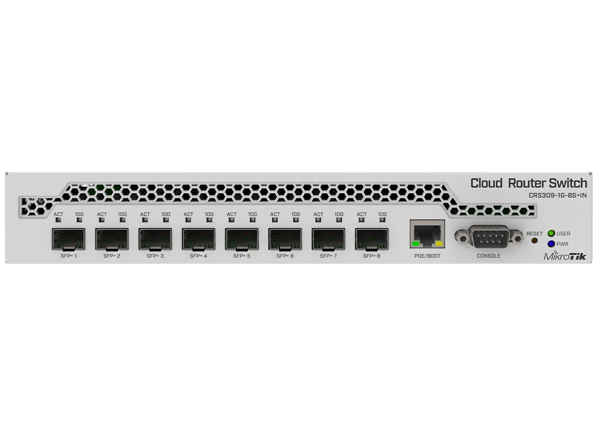 MikroTik Cloud Router Switch 8 Port SFP+ with PoE Input