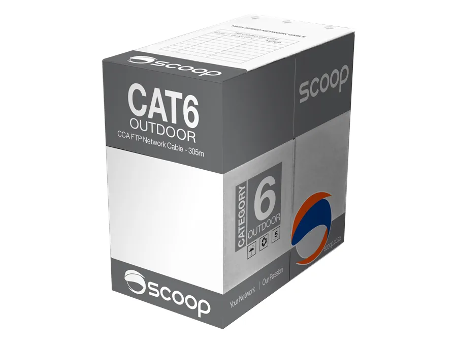 Scoop 305m Box CAT6 Outdoor FTP CCA Cable