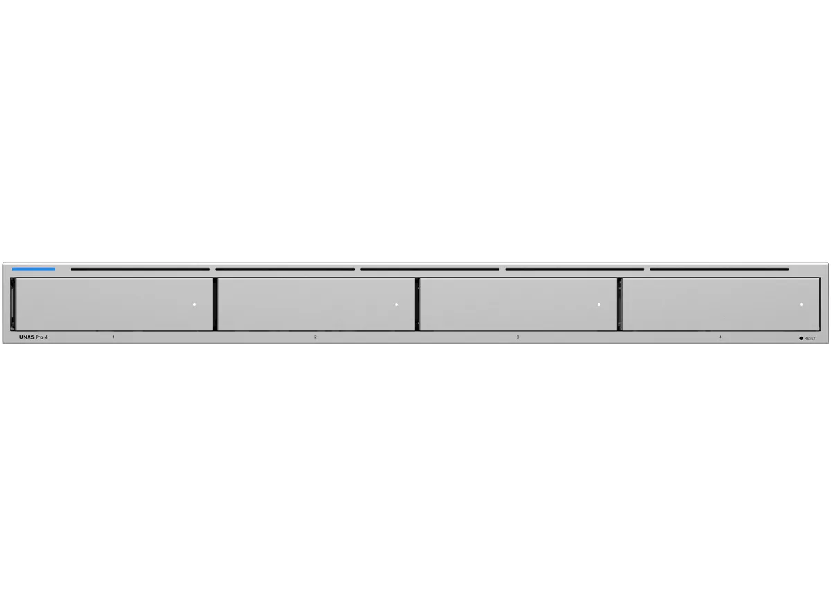 Ubiquiti UniFi NAS Pro 4 1U 4 Drive Bays 2 NVMe Slots and 1Gbps Ethernet