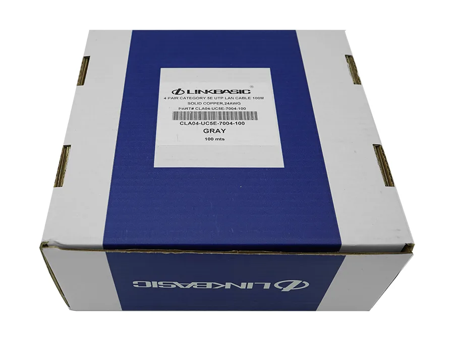 Linkbasic 100m Box Cat5e Solid Grey UTP Cable