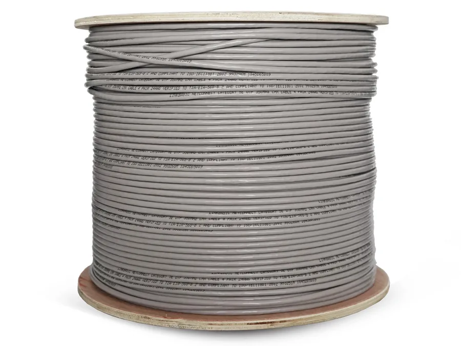 Linkbasic 500m Drum Cat5e Solid Grey UTP Cable
