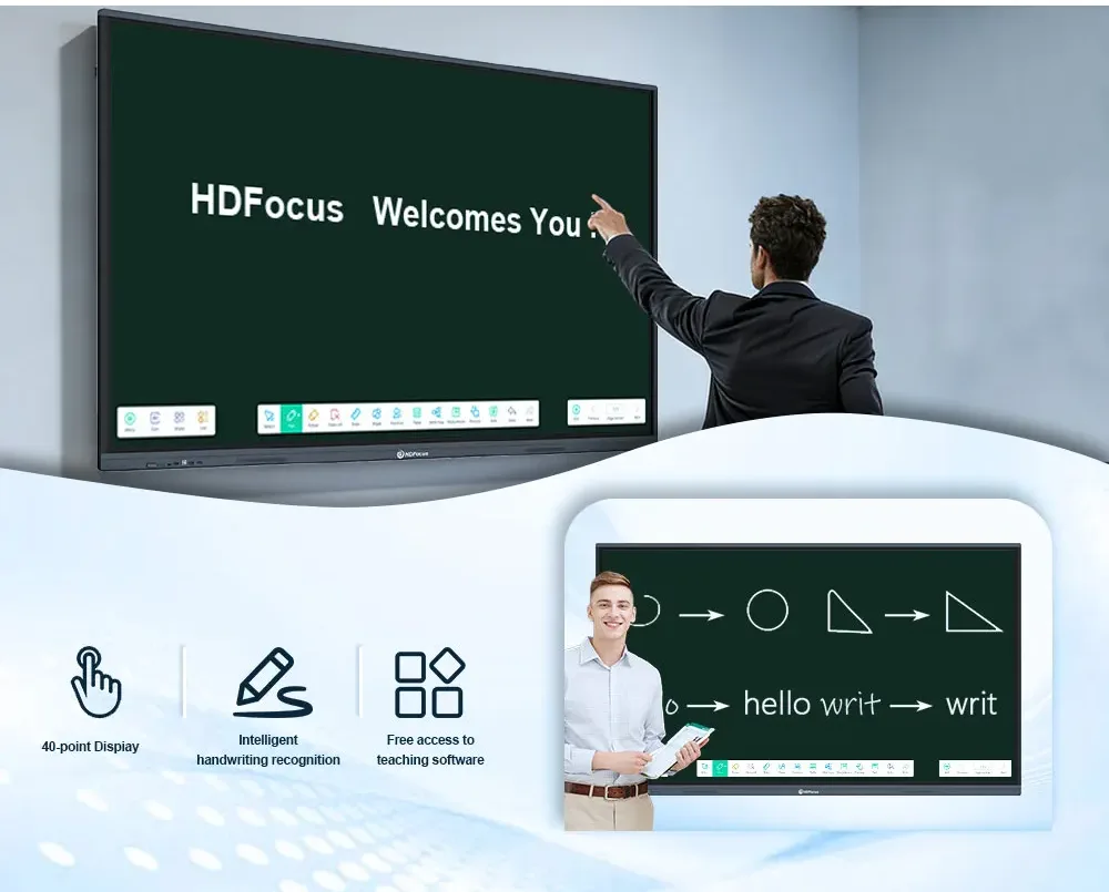 75-inch 4K Interactive Smart Whiteboard for Education & Business