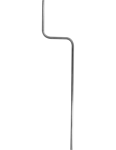 38mm Aluminium Cranked Pole - 3m - 1.22mm Sidewall