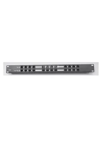 Rackmount 12 port passive PoE injector, Shielded, 1U, Black, 2.1mm Jack