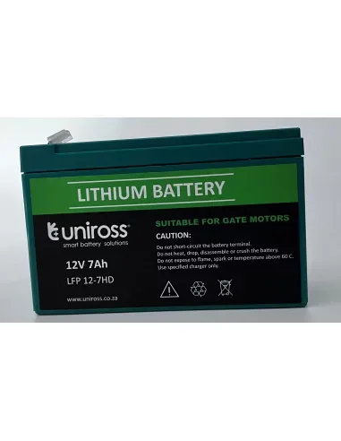 Uniross 12.8V 7Ah (89.6Wh) High Draw LiFEPO4 Battery