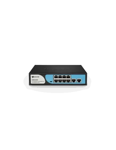 BDCOM 8-Port 100M PoE Switch (8-Port 100M PoE + 2-Port GE RJ45) 90W PoE Budget