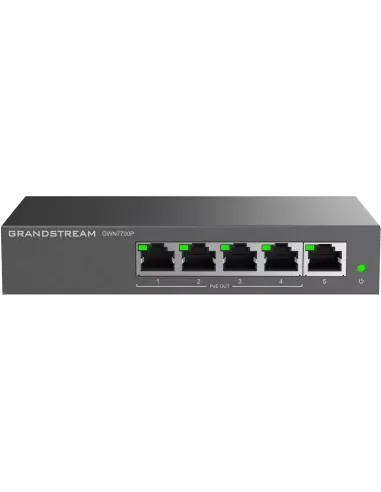 Grandstream Enterprise 5 port Unmanaged GbE PoE Switch - 60W