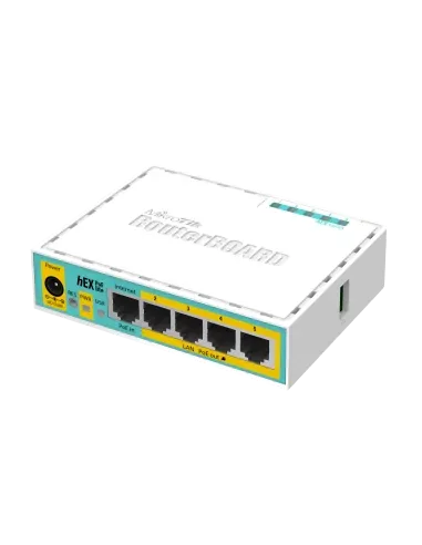MikroTik hEX PoE Lite - Desktop PoE Router with 5 10/100 LAN ports and 1 USB port