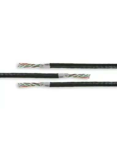 Acconet CAT6 UV Outdoor Ethernet Cable 100m Black CCA SF/TP Pull Box