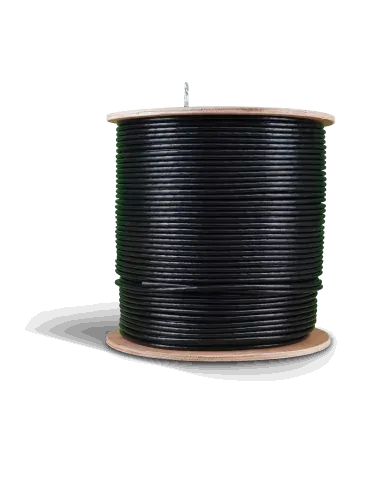 Acconet CAT6 UV Outdoor Ethernet Cable 500m Black Solid Copper SF/TP Roll