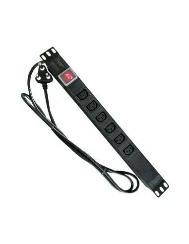 Acconet Power Distribution Unit, 1U, 6 way IEC, 2m 3Pin Plug