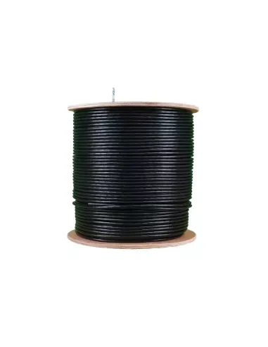 Essential CAT6 UV Outdoor Ethernet Cable 500m Black Solid Copper SF/TP Roll