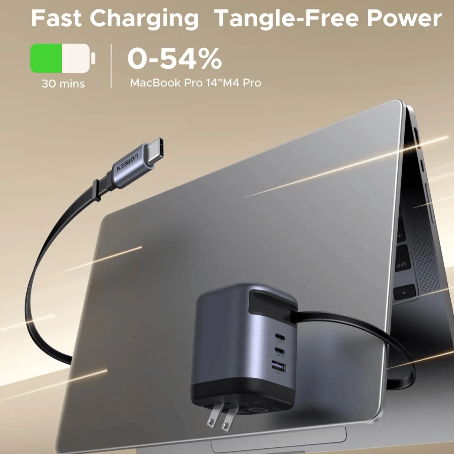 UGREEN Nexode 100W Charger with Retractable USB Type-C Cable