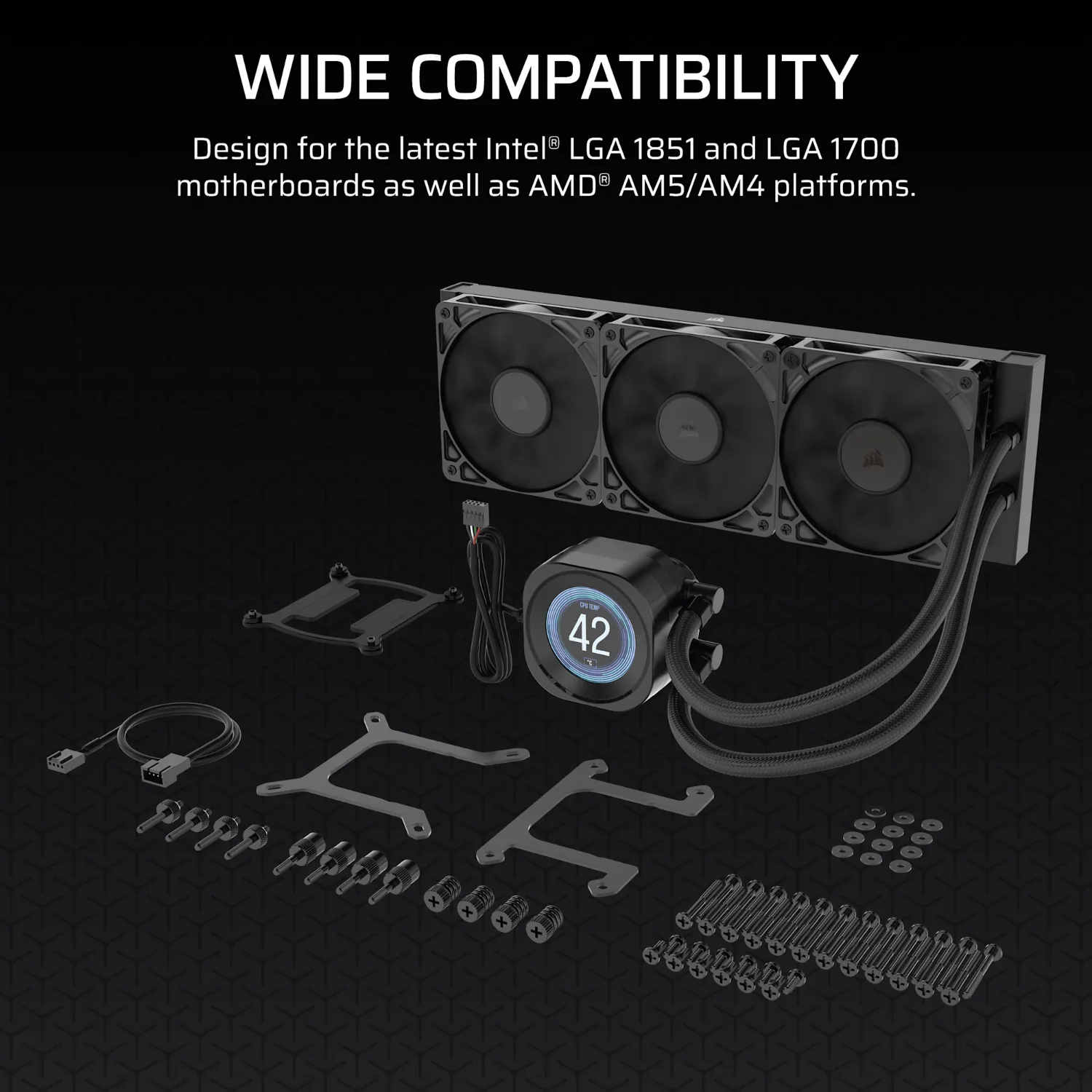 Corsair NAUTILUS 360 RS LCD Liquid CPU Cooler - Black