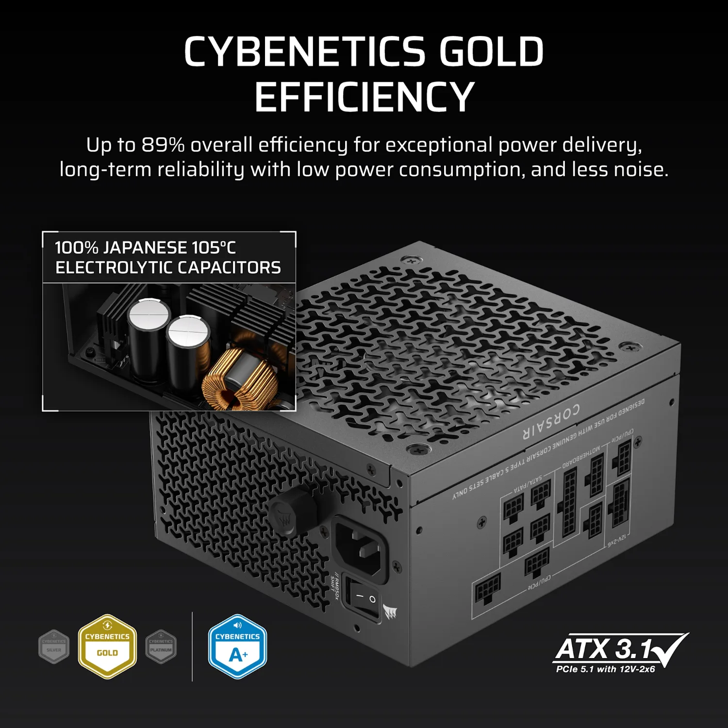 Corsair RM850x SHIFT 80 PLUS Gold Fully Modular ATX Power Supply