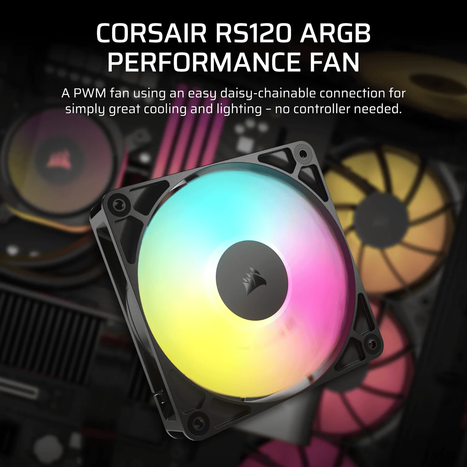Corsair RS120 ARGB 120mm PWM Fan - Black