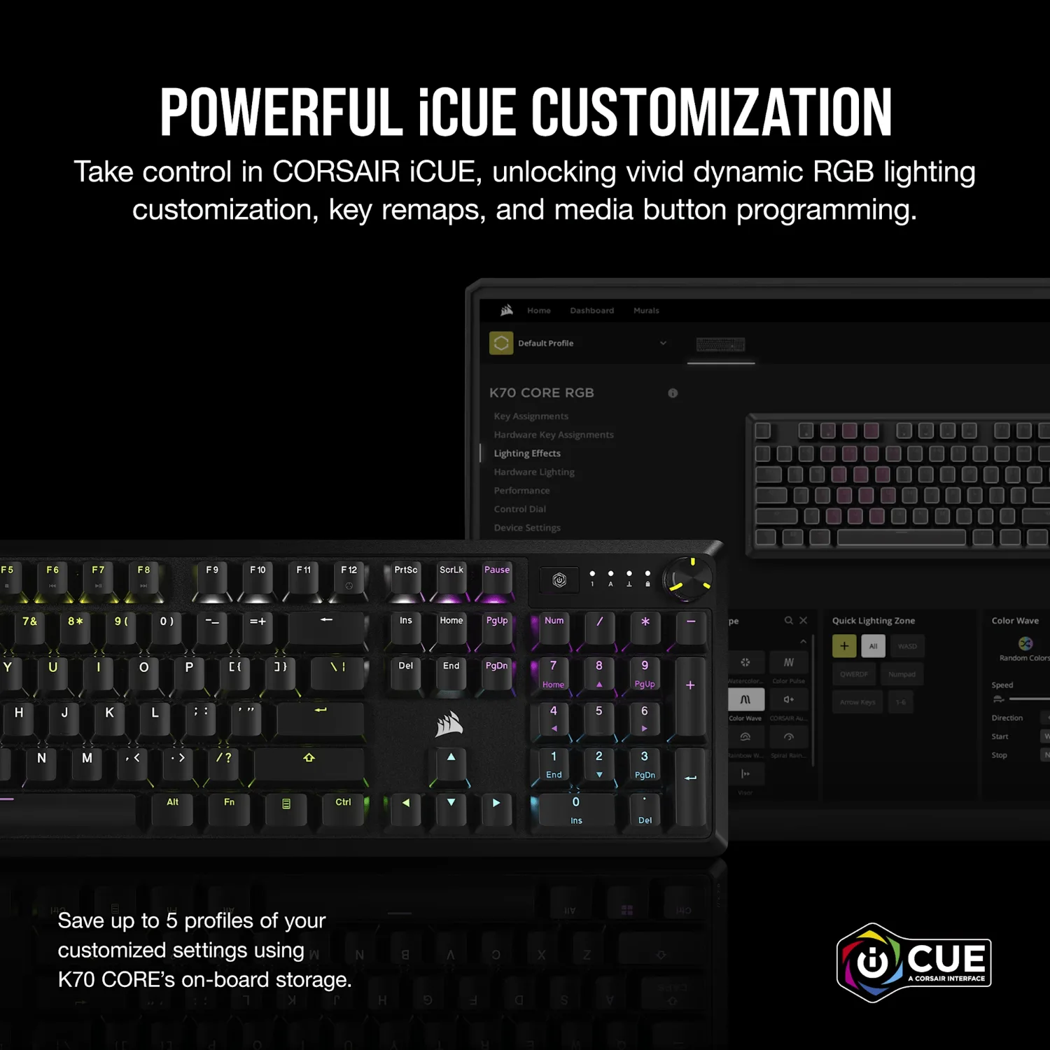 Corsair K70 CORE RGB Mechanical Gaming Keyboard - Black