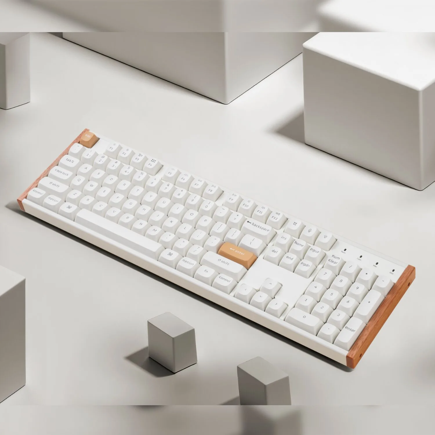 Keychron K10 HE Special Edition Full-size Hot-Swap Gateron Dbl-Rail Nebula Switch RGB Wireless Keyboard - White (Wood + Al)