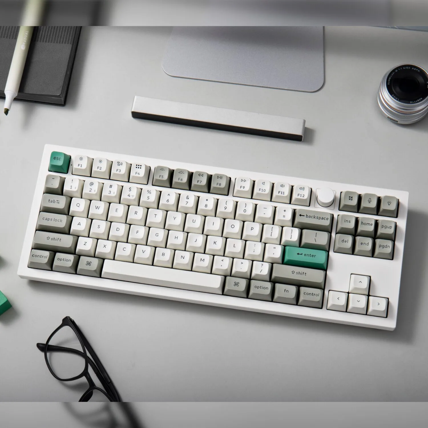 Keychron Q3 Max 80% Full Assembled Knob Red Switch Hot-Swap Gateron Jupiter RGB Wireless Keyboard - Shell White