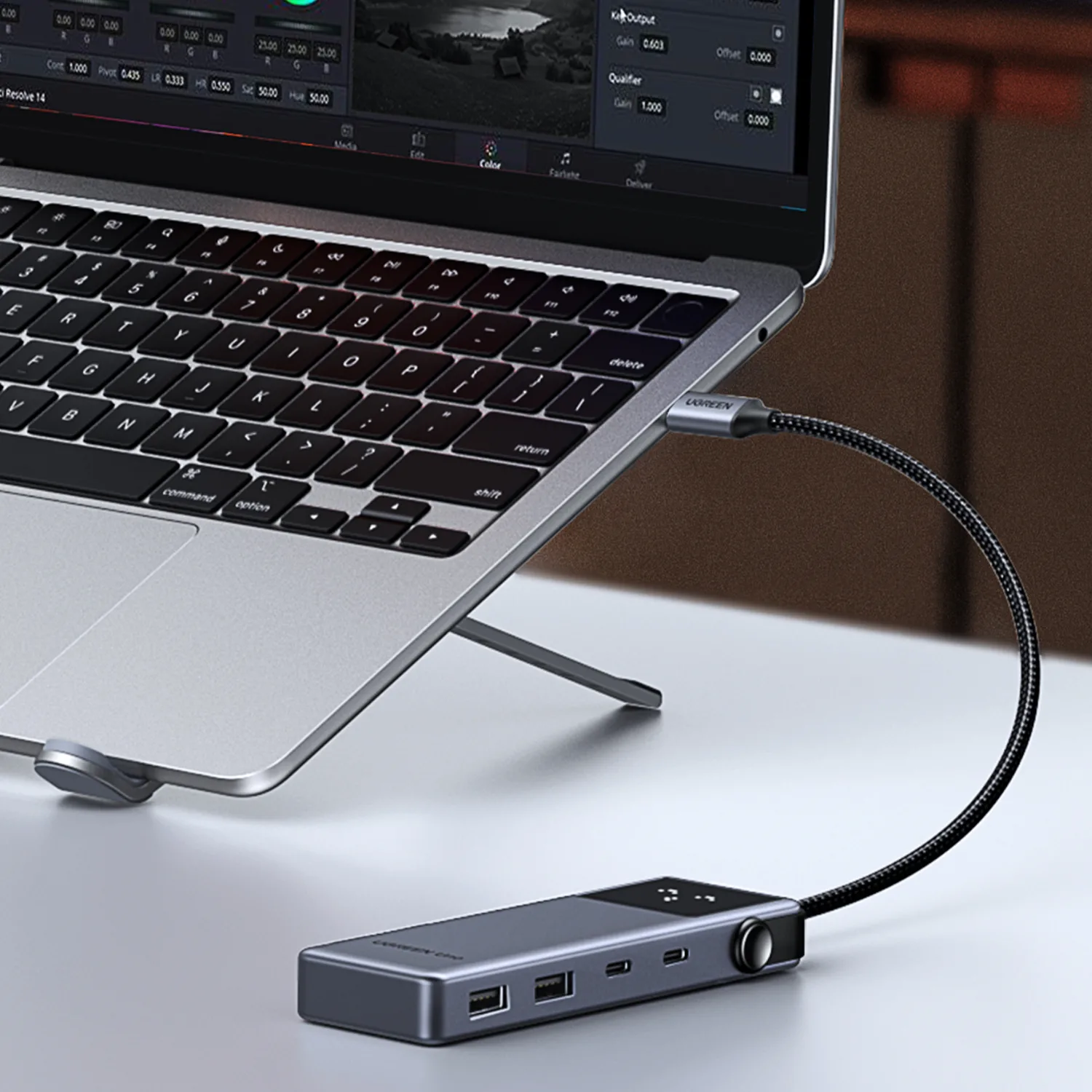 UGREEN 6-in-1 Type-C Hub with 4K HDMI, 100W PD and 10Gbps USB Ports – Grey