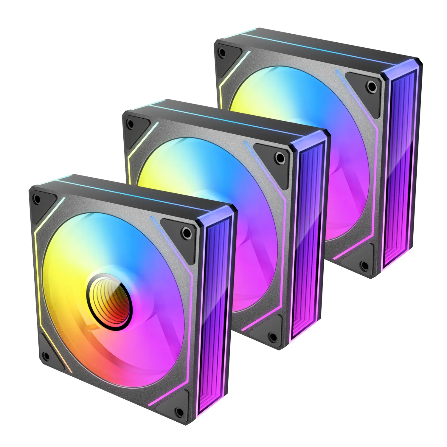 Antec VISION PWM 120mm ARGB Reverse Infinity Mirror Case Fan 3 Pack Black