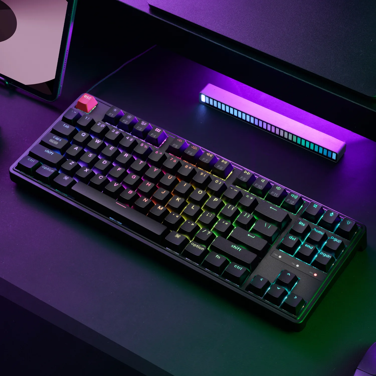 Keychron C3 Pro 8K QMK RGB Wired Mechanical Keyboard (80% Layout, Red Super Switch Hot-Swappable)