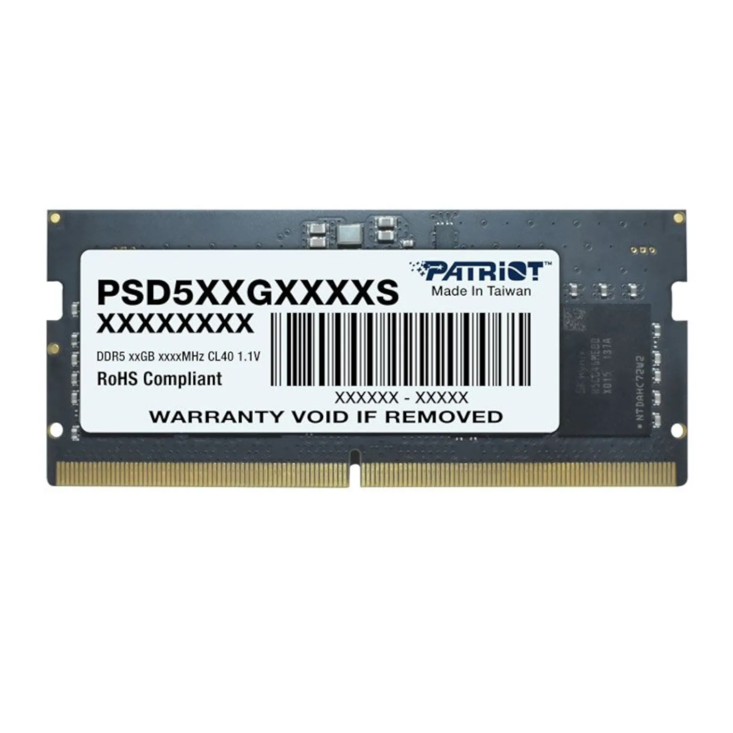 Patriot Signature Line DDR5 8GB 4800MHz Single Rank SODIMM Notebook Memory