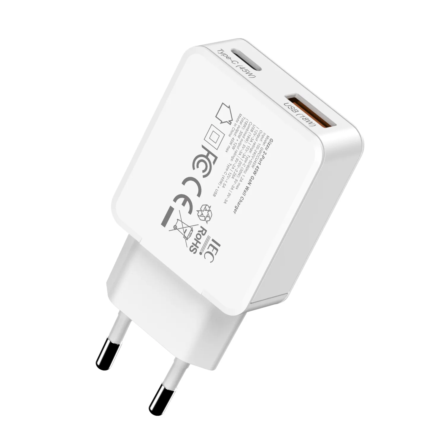 Gizzu 2-Port 45W GaN Wall Charger
