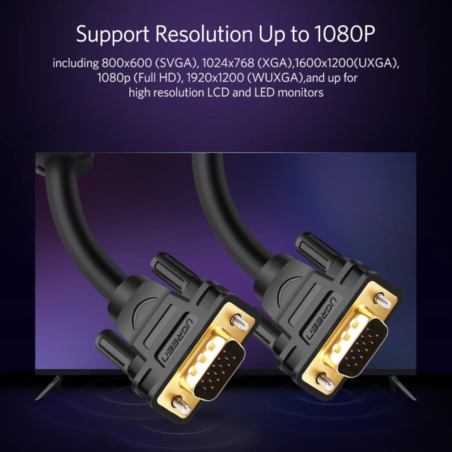 UGREEN VG101 VGA Male to Male Cable 3M