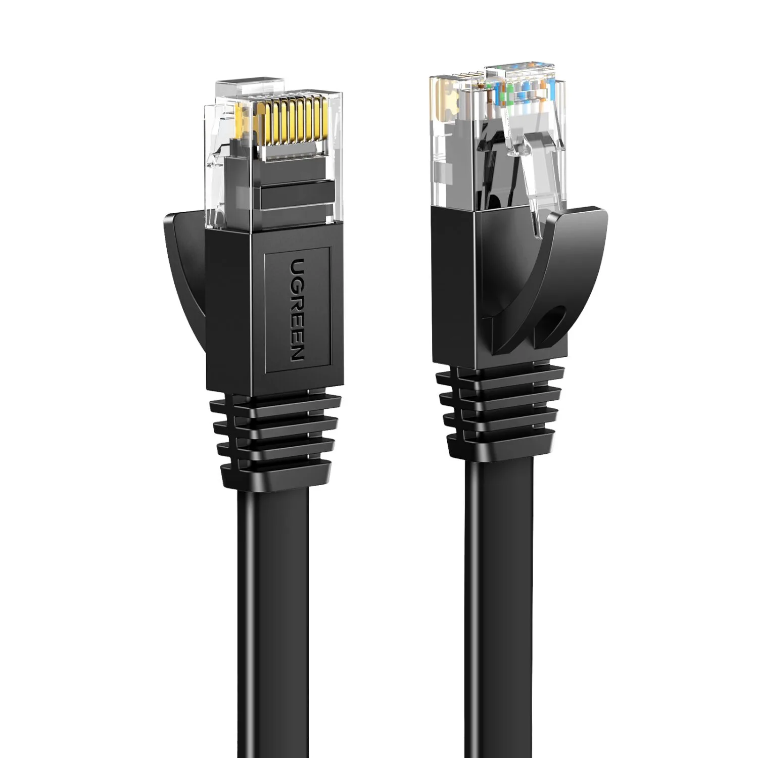 UGREEN NW102 Cat6 U/UTP Flat Ethernet Cable 0.5m - Black