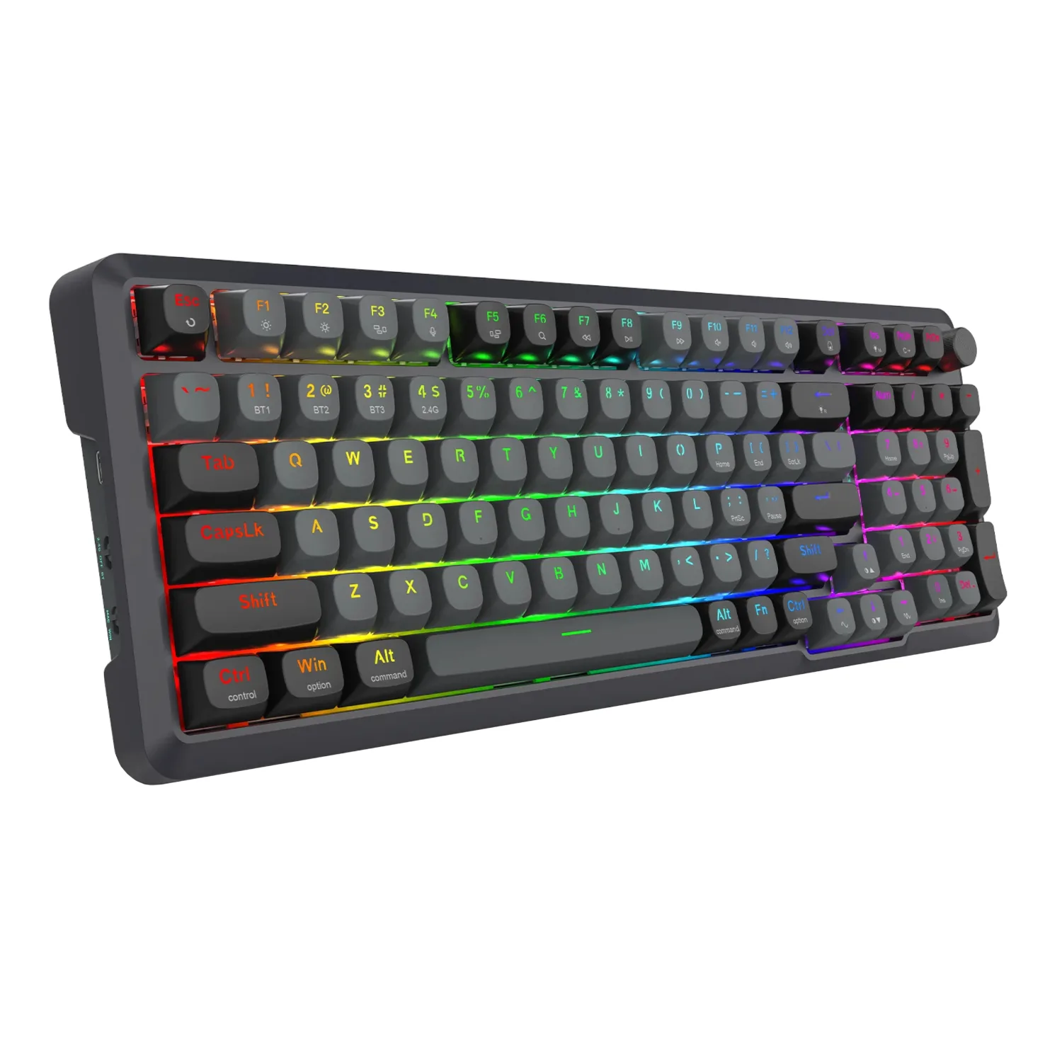 Redragon BRAGI PRO K688 98+1 Gasket Wireless Mechanical Keyboard (Triple Mode, RGB, Hot-Swappable, Cream Linear Switches)