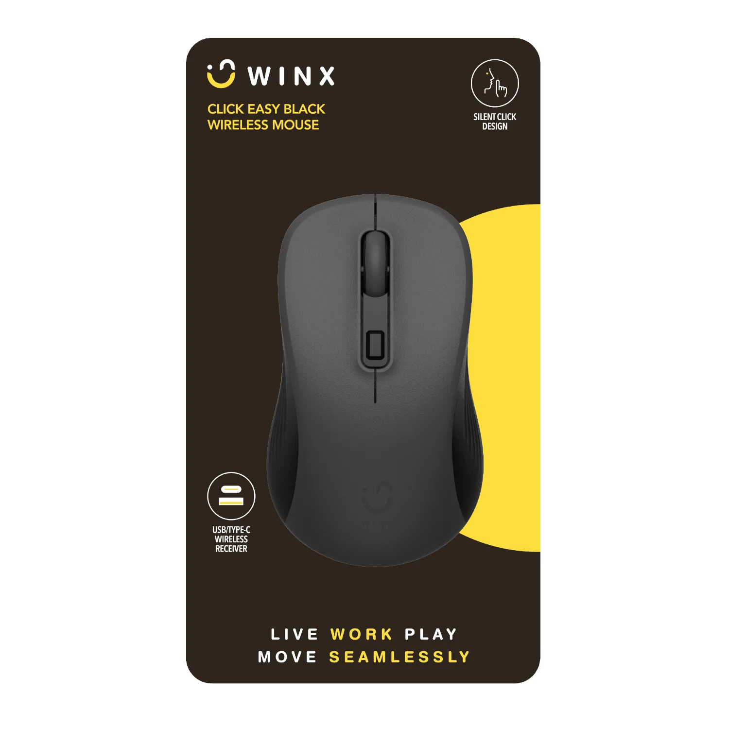 WINX CLICK Easy 1600DPI 2.4GHz Wireless Mouse - Black