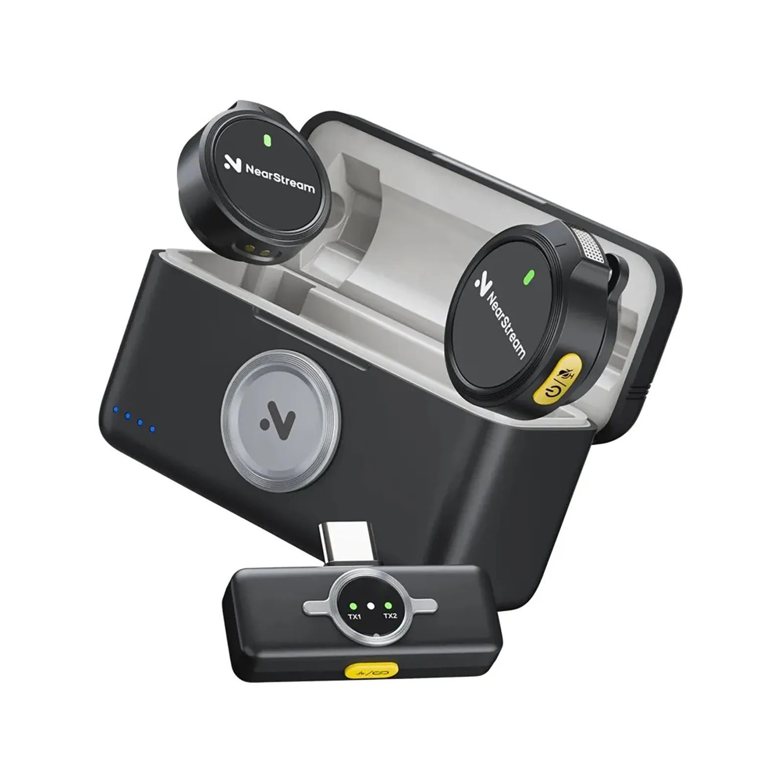 NearStream AWM25T AI Noise-Canceling All-In-One Lavalier Wireless Microphone Kit