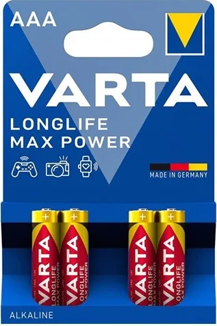 Varta LongLife Alkaline AAA Max Power 4 Pack