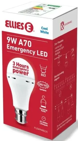 Ellies 9W Emergency LED Bulb B22