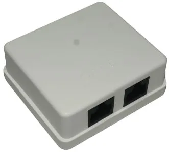 LinkQnet RJ45 CAT 6 Double Wall Mount Surface Box