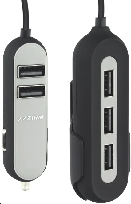 Whizzy Black 5 Port USB Family Car Charger