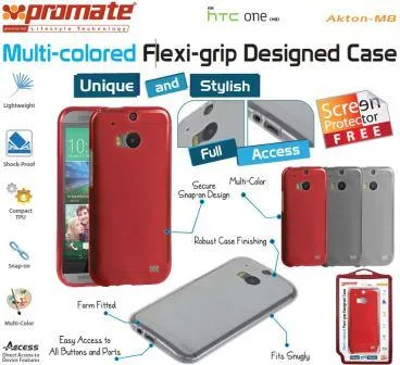 HTC Promate Flexi Grip Akton M8 Multi Colored Case