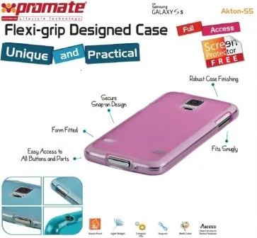 Promate Pink Akton S5 flexiGrip Protective Shell