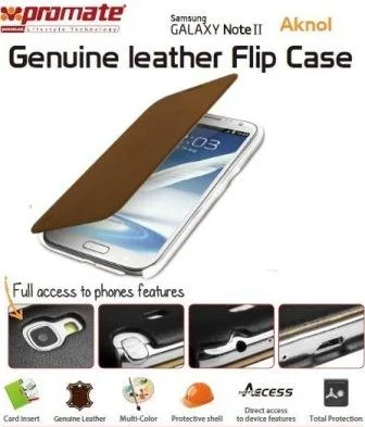 Promate Brown Aknol Elegant Book Style Leather