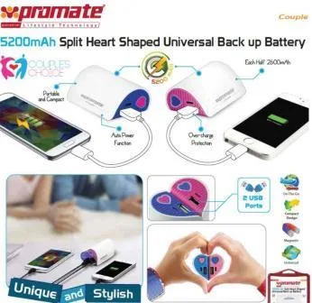 Promate Couple 5200mAh Universal Back up Battery