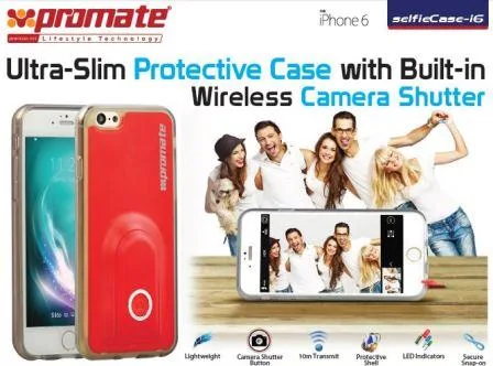 Promate Red selfieCase i6 Ultra Slim Protective