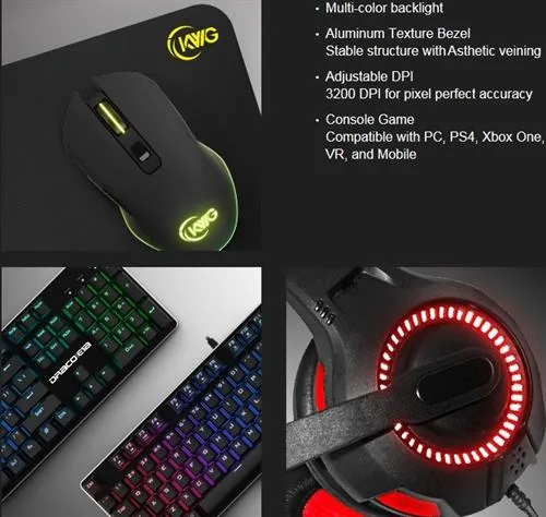 KWG Draco E1A 4 in 1 RGB Multi Colour Backlit